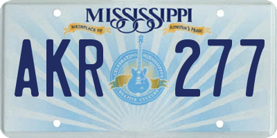 MS license plate AKR277