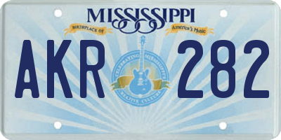 MS license plate AKR282