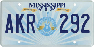 MS license plate AKR292