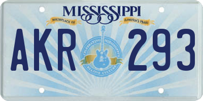 MS license plate AKR293