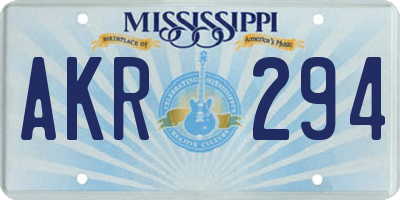 MS license plate AKR294