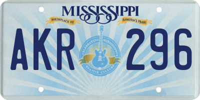 MS license plate AKR296