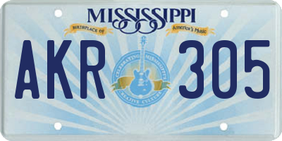 MS license plate AKR305