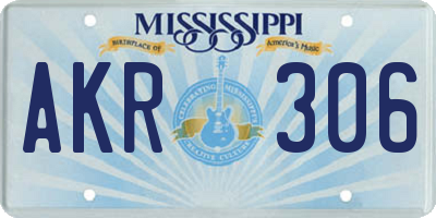 MS license plate AKR306