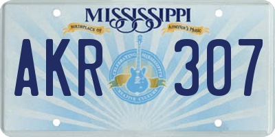 MS license plate AKR307
