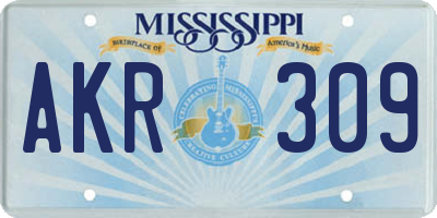 MS license plate AKR309