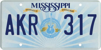 MS license plate AKR317