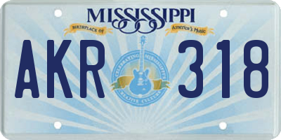 MS license plate AKR318