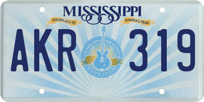 MS license plate AKR319