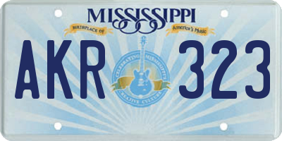 MS license plate AKR323