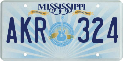 MS license plate AKR324