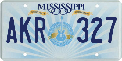 MS license plate AKR327