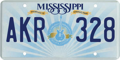 MS license plate AKR328
