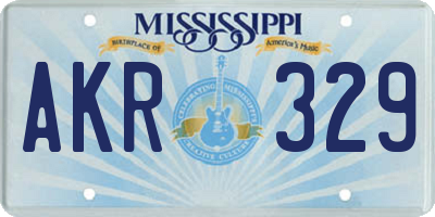MS license plate AKR329