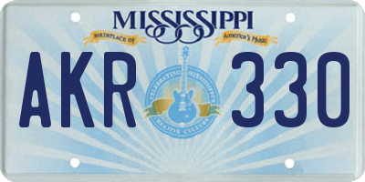 MS license plate AKR330