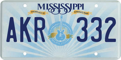MS license plate AKR332