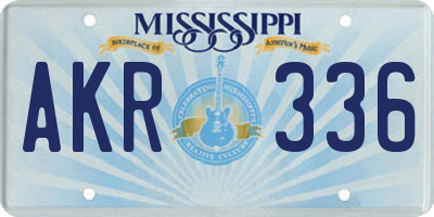 MS license plate AKR336