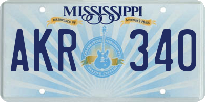MS license plate AKR340