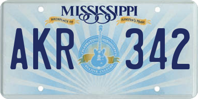 MS license plate AKR342