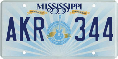 MS license plate AKR344