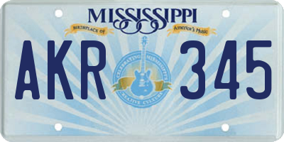 MS license plate AKR345