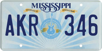MS license plate AKR346