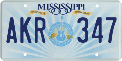 MS license plate AKR347