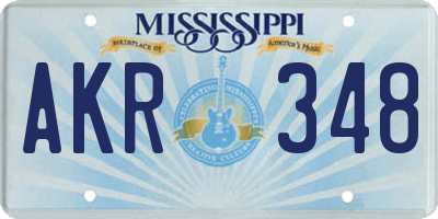 MS license plate AKR348