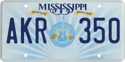 MS license plate AKR350