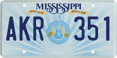 MS license plate AKR351