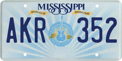 MS license plate AKR352
