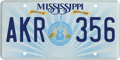 MS license plate AKR356