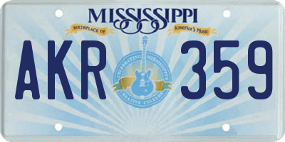 MS license plate AKR359