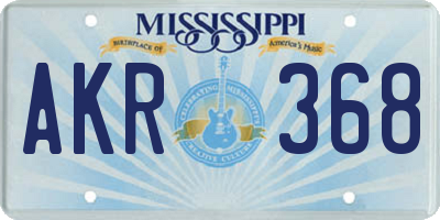 MS license plate AKR368