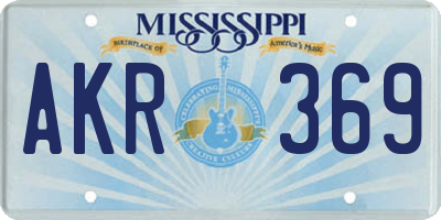 MS license plate AKR369