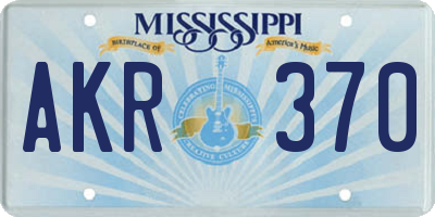 MS license plate AKR370