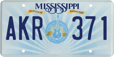 MS license plate AKR371