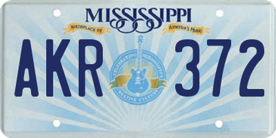 MS license plate AKR372