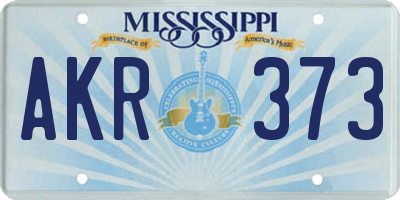 MS license plate AKR373