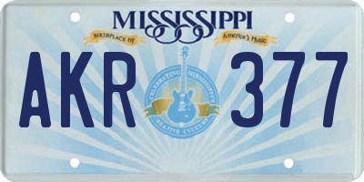 MS license plate AKR377