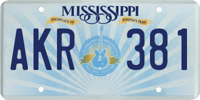 MS license plate AKR381