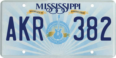 MS license plate AKR382