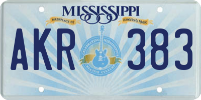 MS license plate AKR383