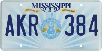 MS license plate AKR384
