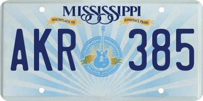 MS license plate AKR385