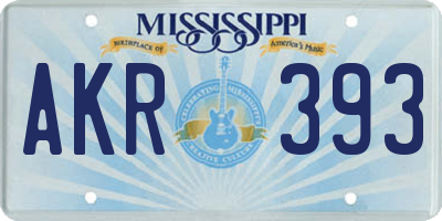 MS license plate AKR393