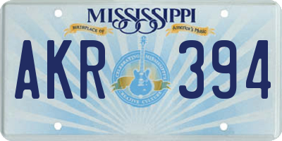 MS license plate AKR394