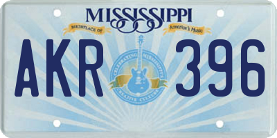 MS license plate AKR396