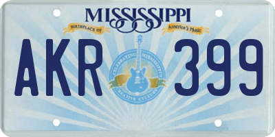 MS license plate AKR399