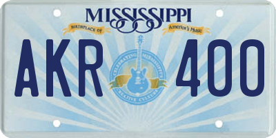 MS license plate AKR400